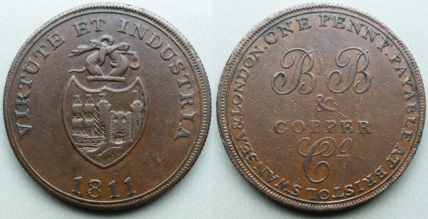 Bristol, Bristol Brass & Copper Co 1811 penny